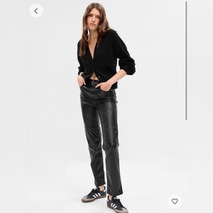Cheeky Straight Faux Leather High Rise Pants